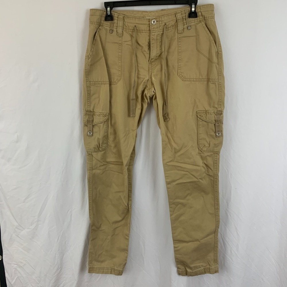 Levi's Womens Khaki mid Rise Flat Front Cotton Cargo Pants Size 8